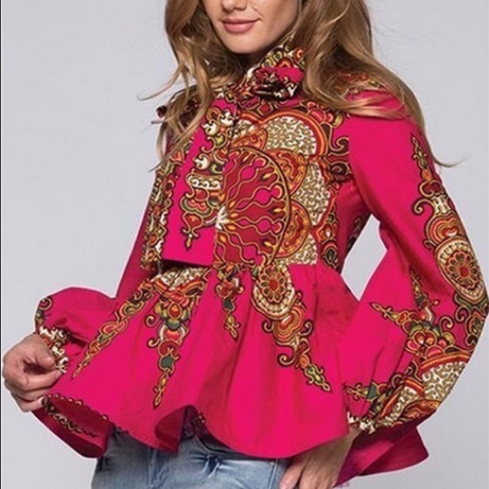 CLEARANCE SALE: Fuchsia Peplum Top